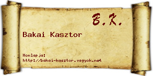 Bakai Kasztor névjegykártya